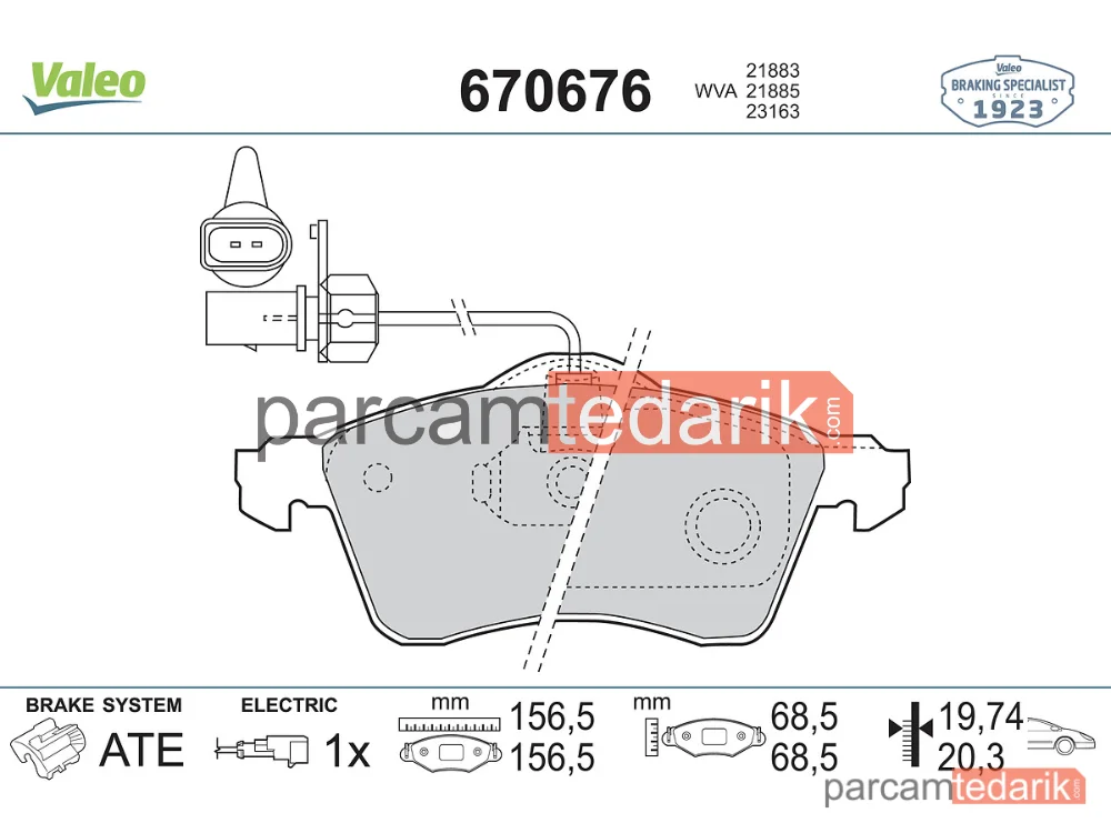 670676 | Fren Balatası — VW Transporter T4, VW Polo IV, VW California T4 Camper